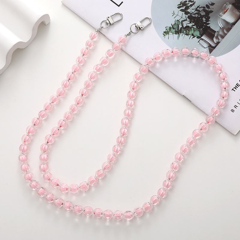 Yilian new in pearl pumpkin crossbody mobile lanyard gift bead phone anti drop chain 120cm