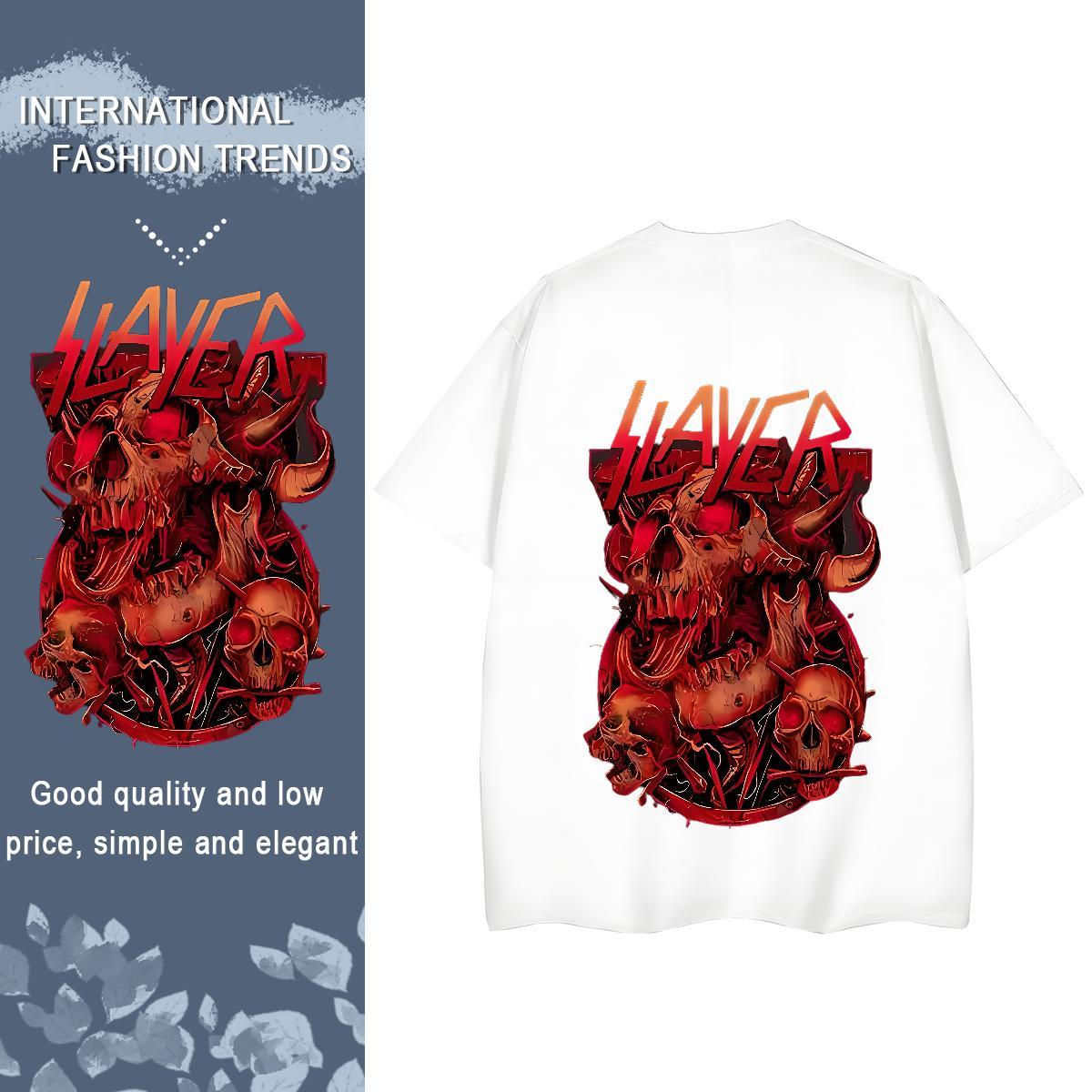 Fashion T-Shirts 100% Cotton 230g Short sleeve Soft Casual Daily Wear skull Lady T shirt 5A Oversized L-4XL Tops