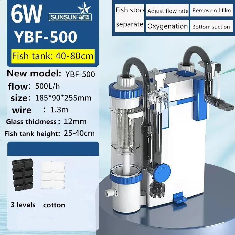 220V Silent Aquarium Fish Tank Filtration System Oxygen Integrated Machine Water Purification Wall Mounted Toilet 240906