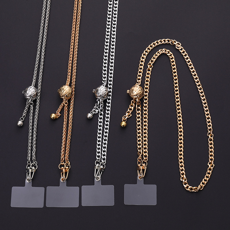 Yilian's new metal chain DIY jewelry with clip accessories, adjustable telescc diagonal cross mobile phone hanging rope