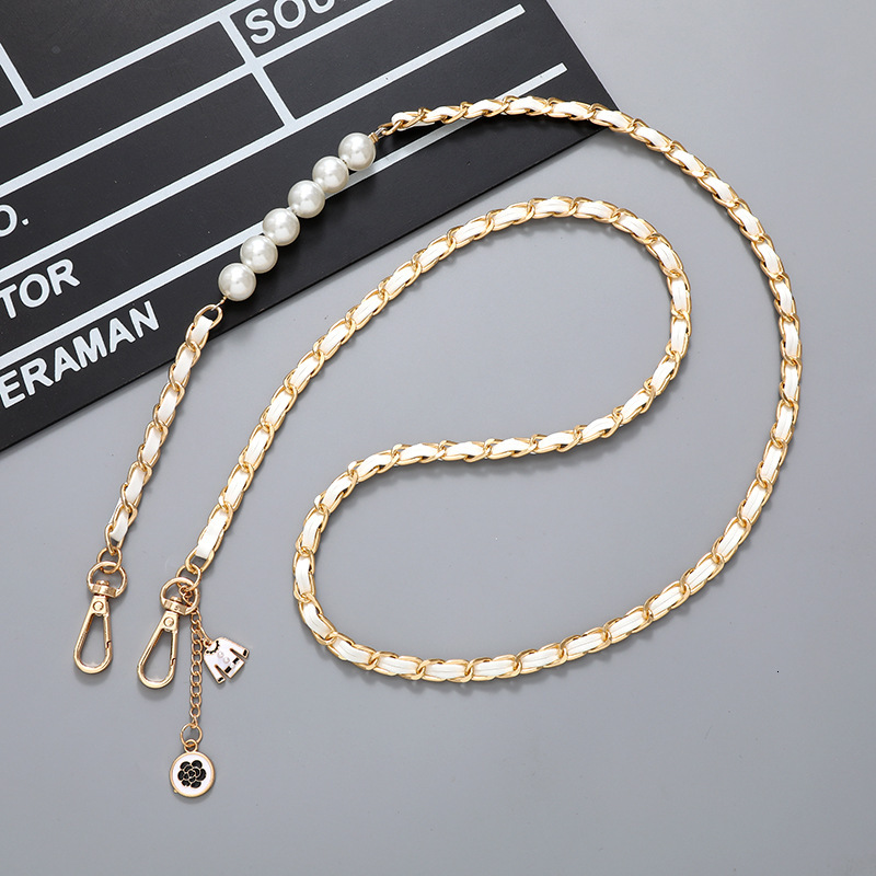 Yilian's new Xiaoxiangfeng pearl string leather crossbody single shoulder bag chain, decoration, phone case, keychain, hanging rope pendant