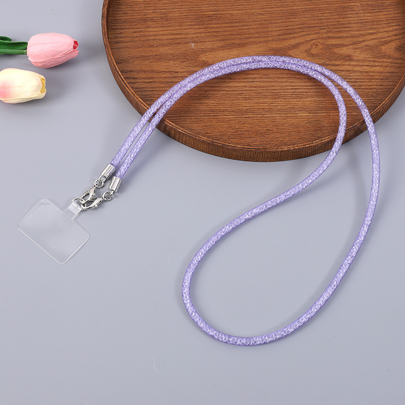 New universal mobile long mesh rope, crossbody chain, creative crystal lanyard, phone case, pendant chain