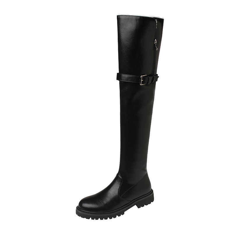 CMM Winter Wool Knee High Boots for Women French Knight Boots French Slim High Tube Warm Snow Boots