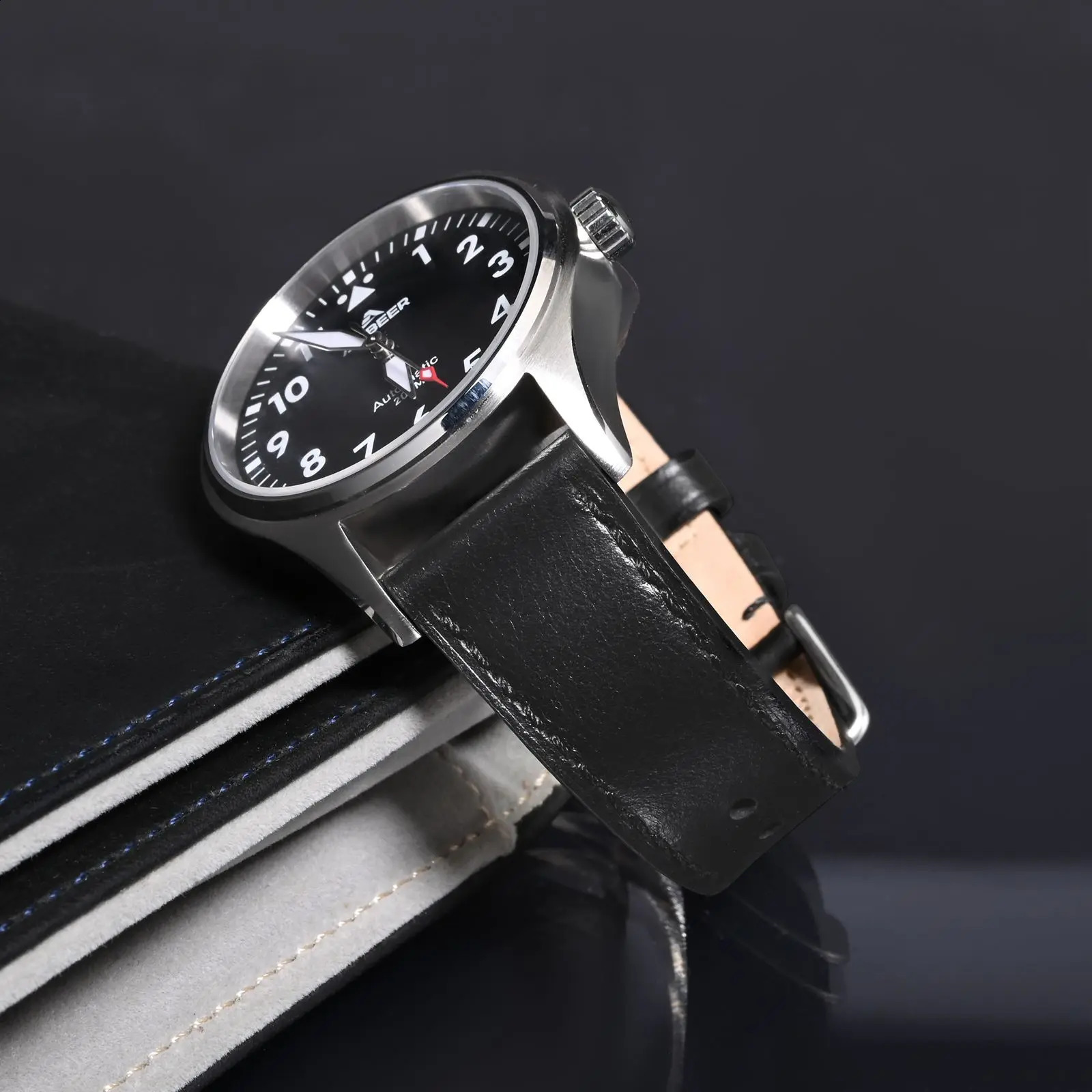 ANBEER Classic Leather Watch Strap 18mm 20mm 22mm watchband Suitable for Men and Women Quick Release and Breathable 240906