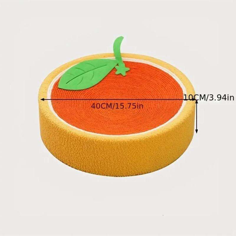 Cat Bed, Cat Scratching Board, Cat Scratcher, Cute Fruit Design Sisal Rope Round Pet Scratching Toy, Summer Cat Furniture