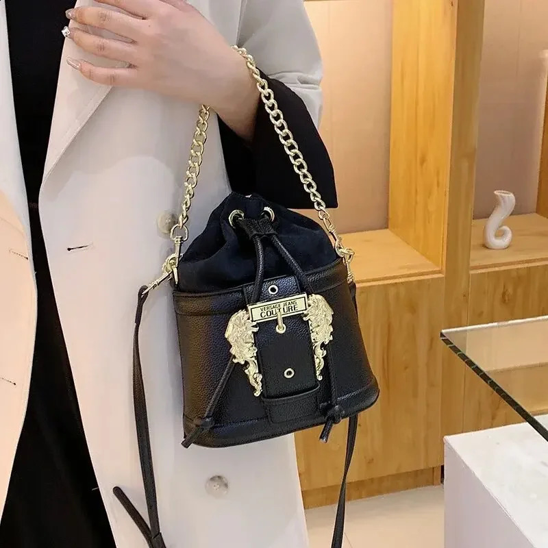 2024 new luxury designer bucket bag PU leather small shoulder cross body bag womens trend messenger handbag 240907