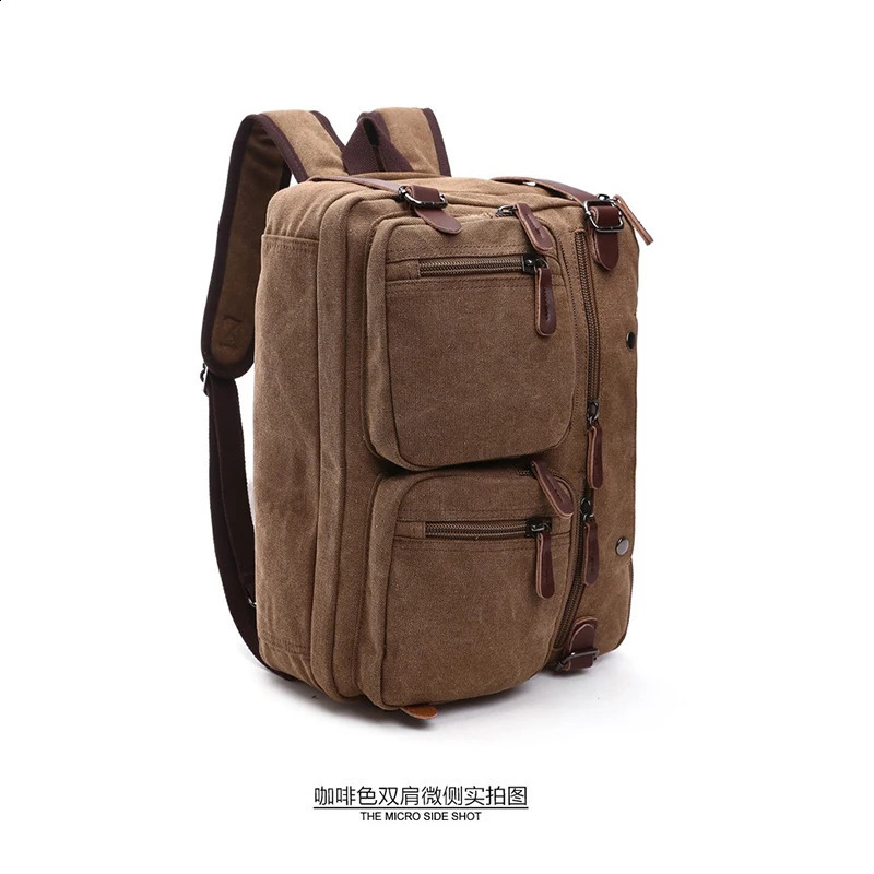 Laptop shoulder bag business briefcase travel backpack travel casual canvas large capacity multifunctional bag 240903