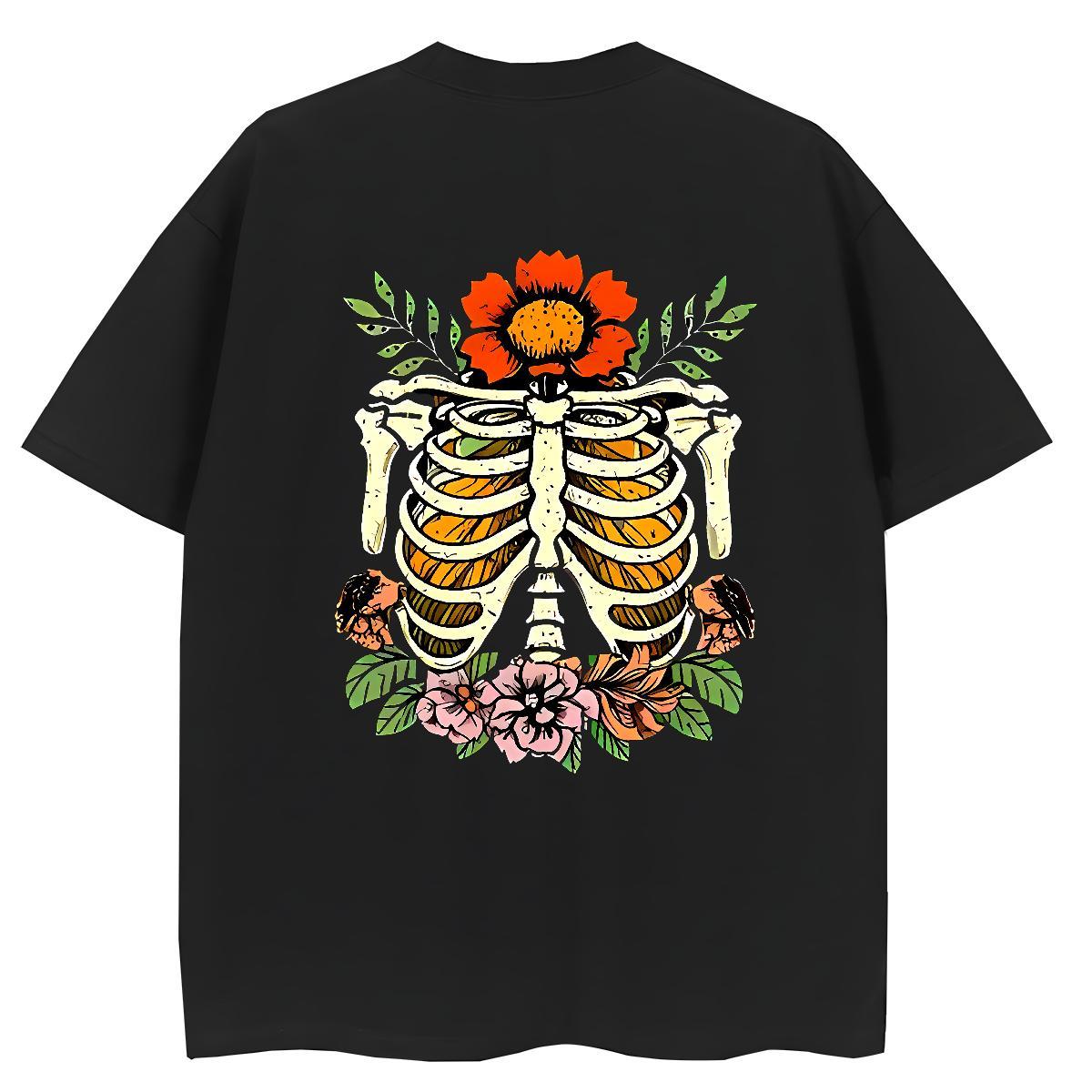 Classic T shirt 230g Pure Cotton Short Sleeve O-Neck Street skull Woman Tshirt 5A Customized Tee Shirt