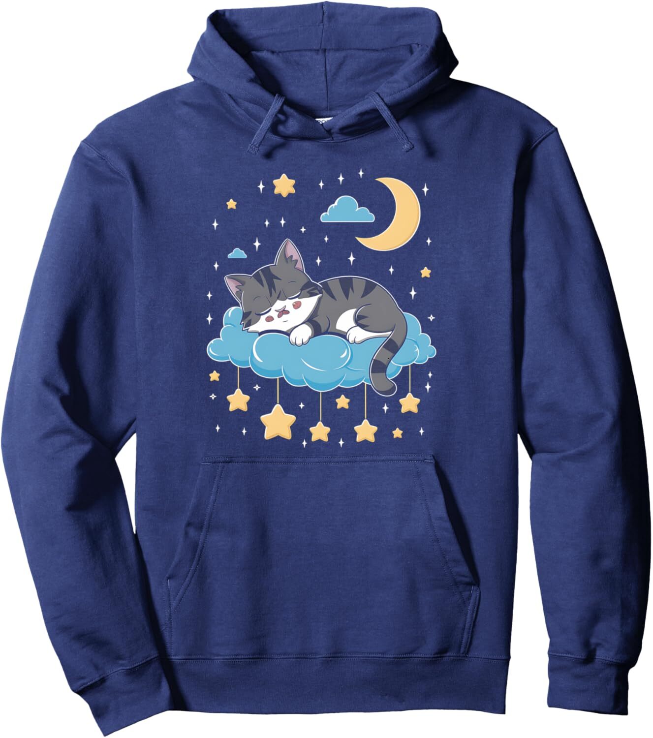 Hoodie for Mens Womens Cat Naptime Moon Cute Kitten Sleeping Cat Design Graphic Tee Pullover Hoodie Graphic Hoodies sweatshirt Pullover Long Sleeve