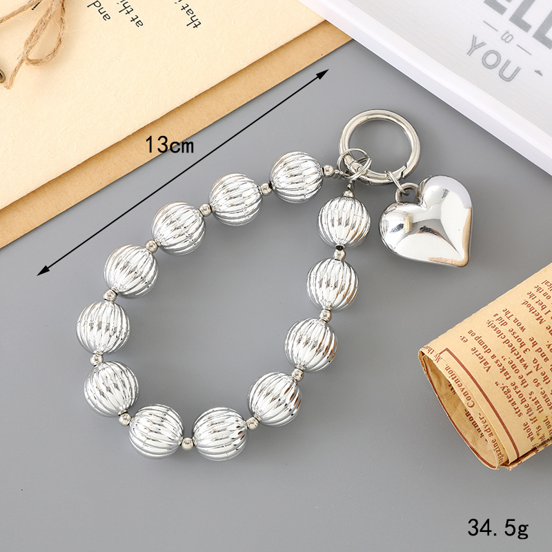 New Silver Plated Flower Bead Fashionable Trend, Love Bow Pendant, High End, Mobile Phone Chain Accessory