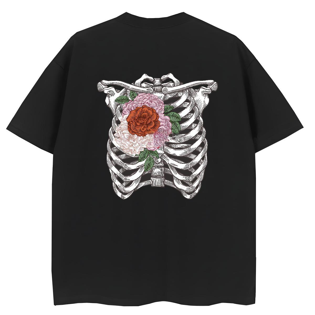 2024 Casual T-Shirts for Women 230g Pure Cotton Breathable Crew Neck Casual Sport skull Womens Tshirts Free Shipping Skull Polos