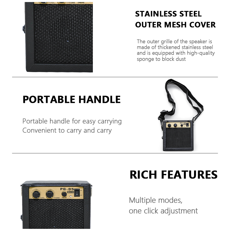 Portable Speakers PG 05 5W High-power Bluetooth Speakers Portable Outdoor Stereo Surround Sound Music Center with Boombox