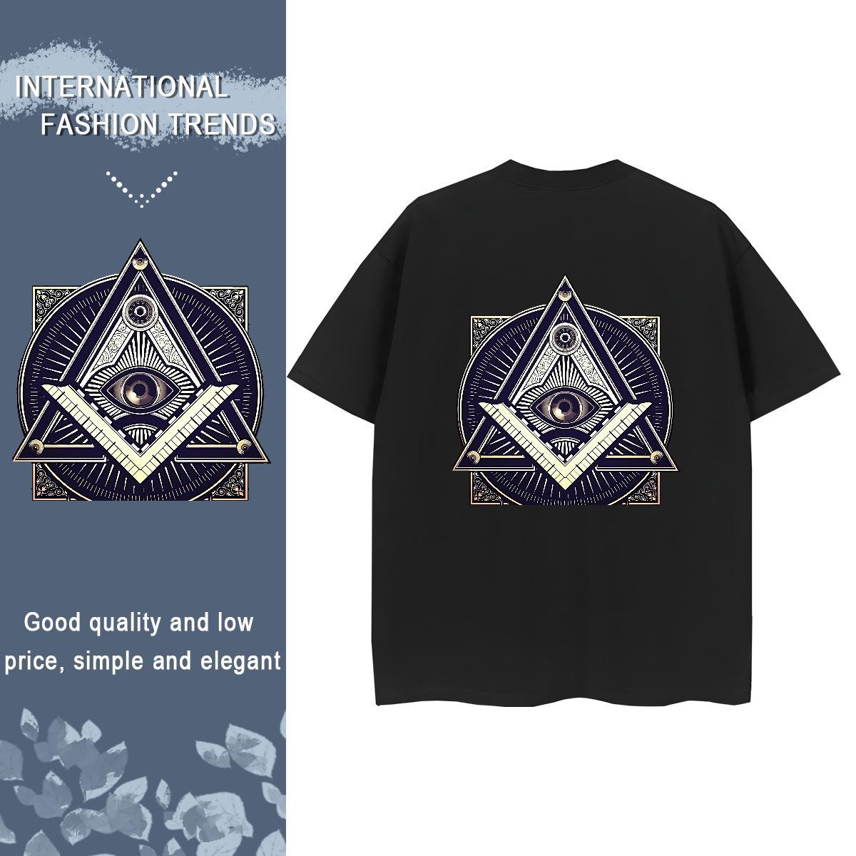 Fashion Casual T shirt 230g Cotton Short Sleeve O-Neck Sports Casual eye of the devil Unisex Tshirts Designer Custom Printing Wear