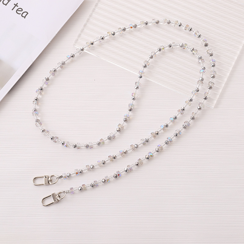 New crystal beaded crossbody with double button color single shoulder bag chain replacement chain, handmade hanging rope jewelry