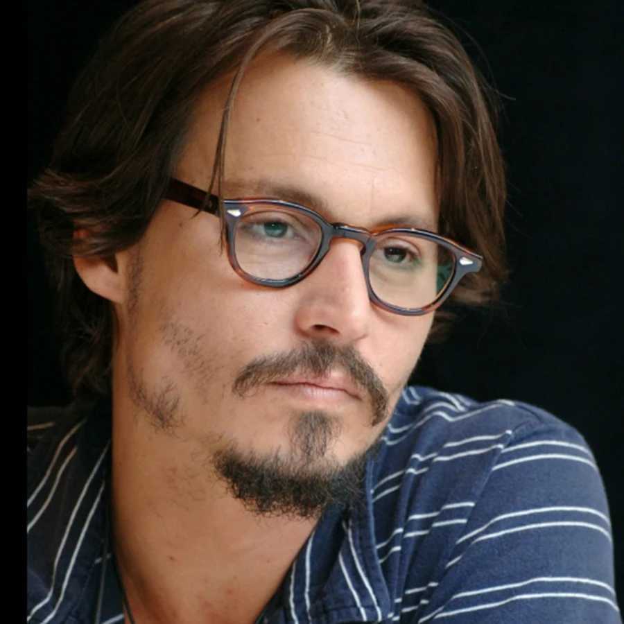 Mens frame style glasses transparent lens Johnny Depp brand computer designer mens round retro W240906