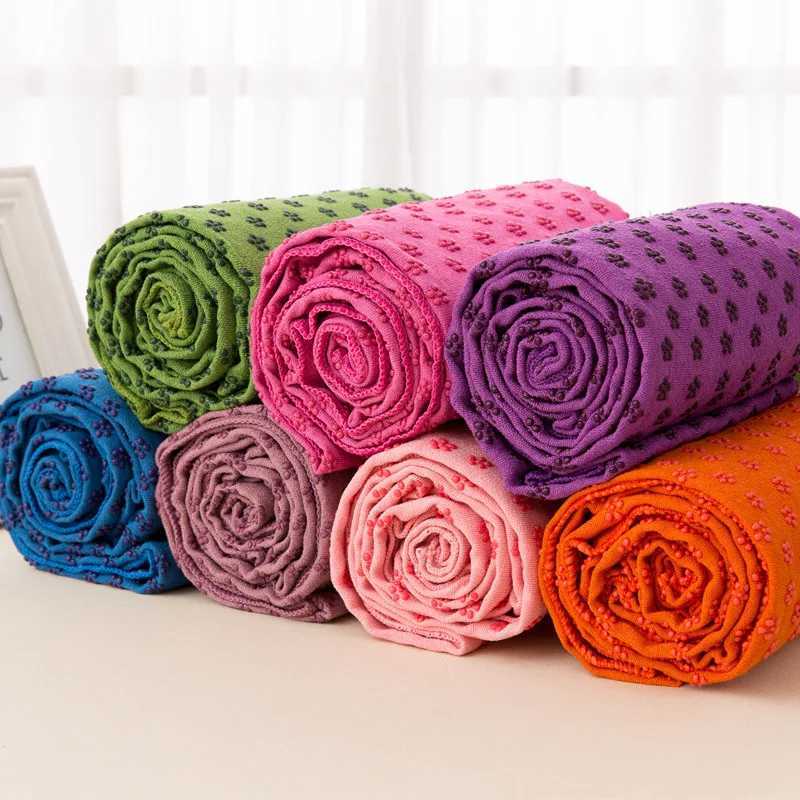 Yoga towels hot yoga mat towels - Non slip sweat absorbing towels for hot yoga Pilates and exercise 24 x 72 inches with grip points W240906