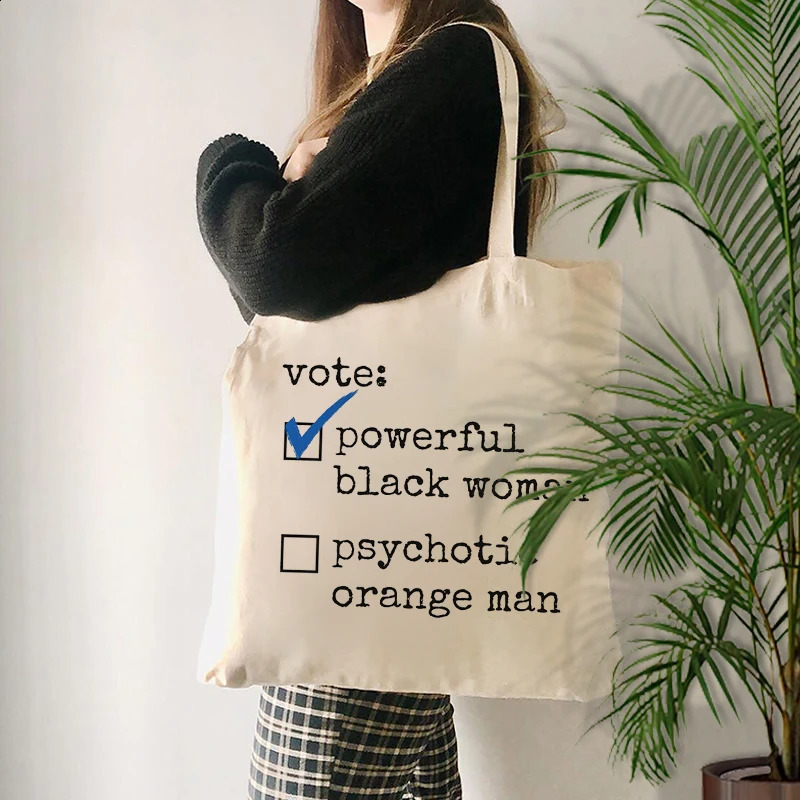 1 Kamala Harris Election First Female President Pattern Handbag Canvas Shoulder Bag Travel Daily 240903