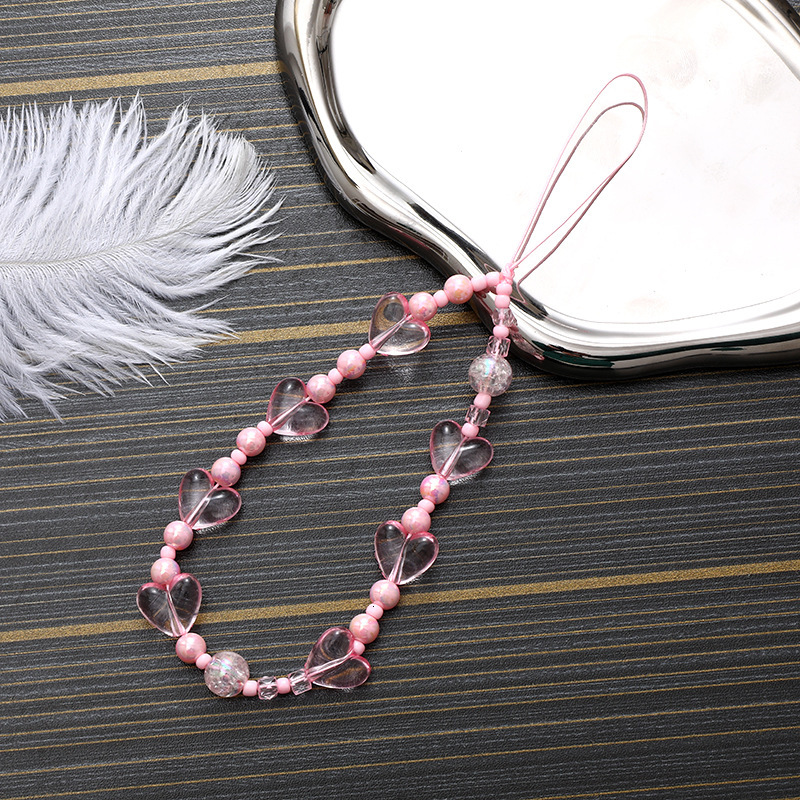 Yilian's new love bead rope, phone case, keychain pendant, creative and personalized anti fall chain hanging decoration