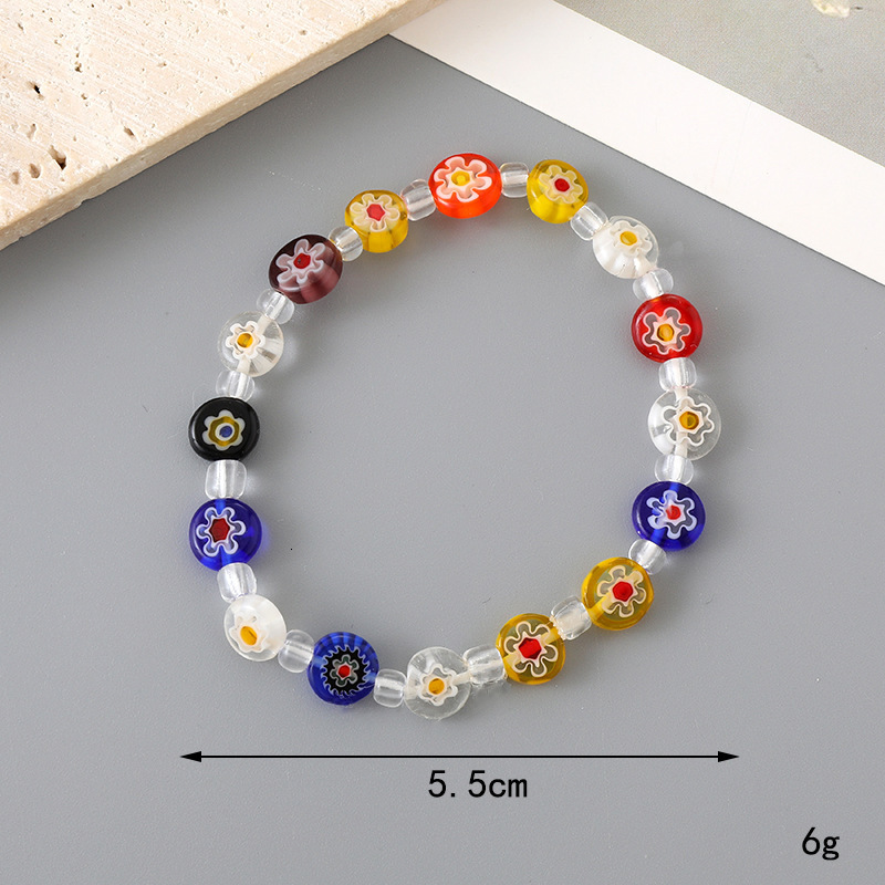 Creative new acrylic bead wer bracelet with sweet girlish style and colorful tulip handmade chain for women