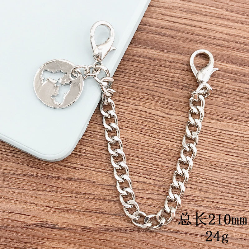 Yilian's new electroplated metal chain DIY phone case material handmade heart-shaped hand-held accessories