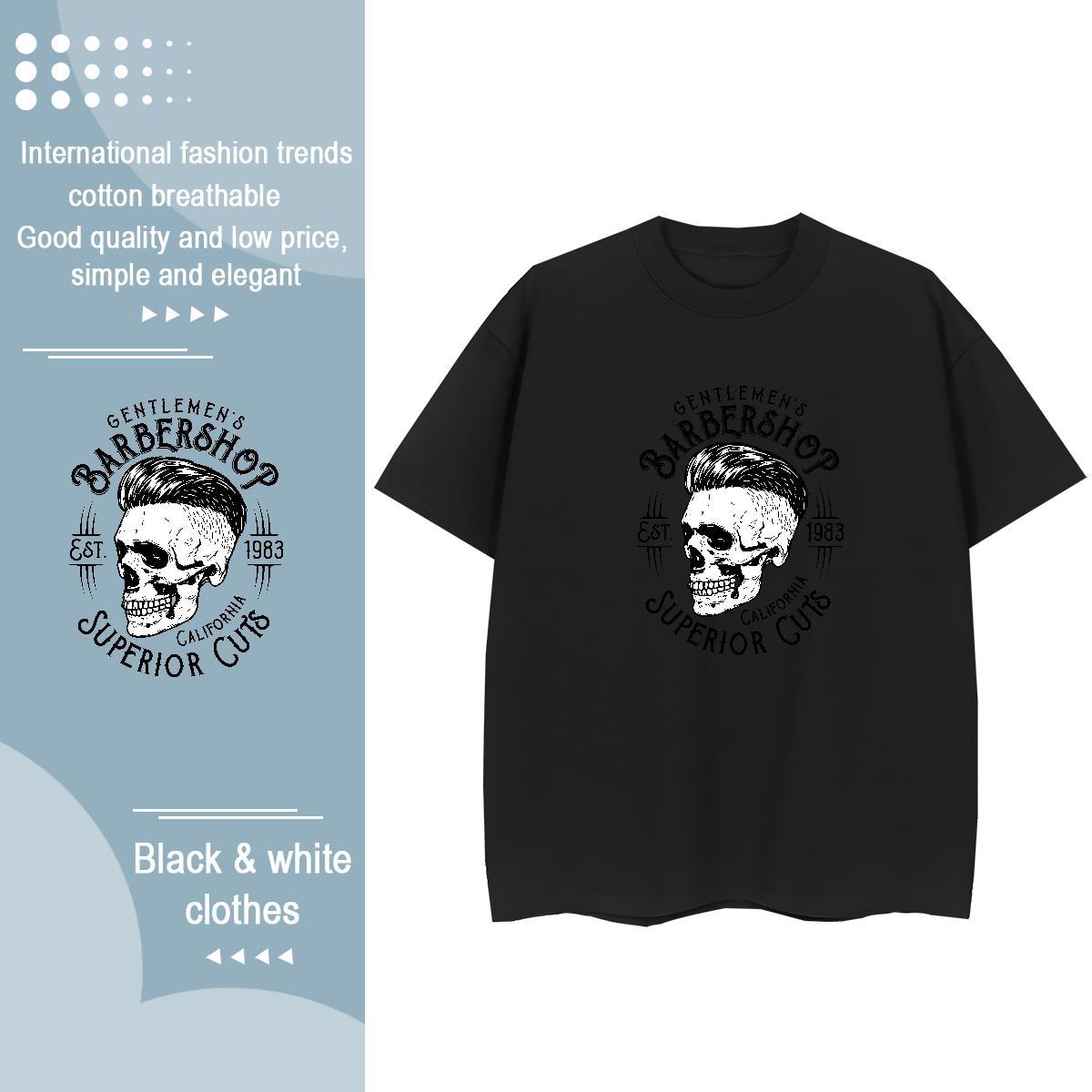 Custom Womens T Shirts 230g 100% Cotton Breathable Short Sleeve Daily Wear skull Women Tees Designer Floral Print Tops