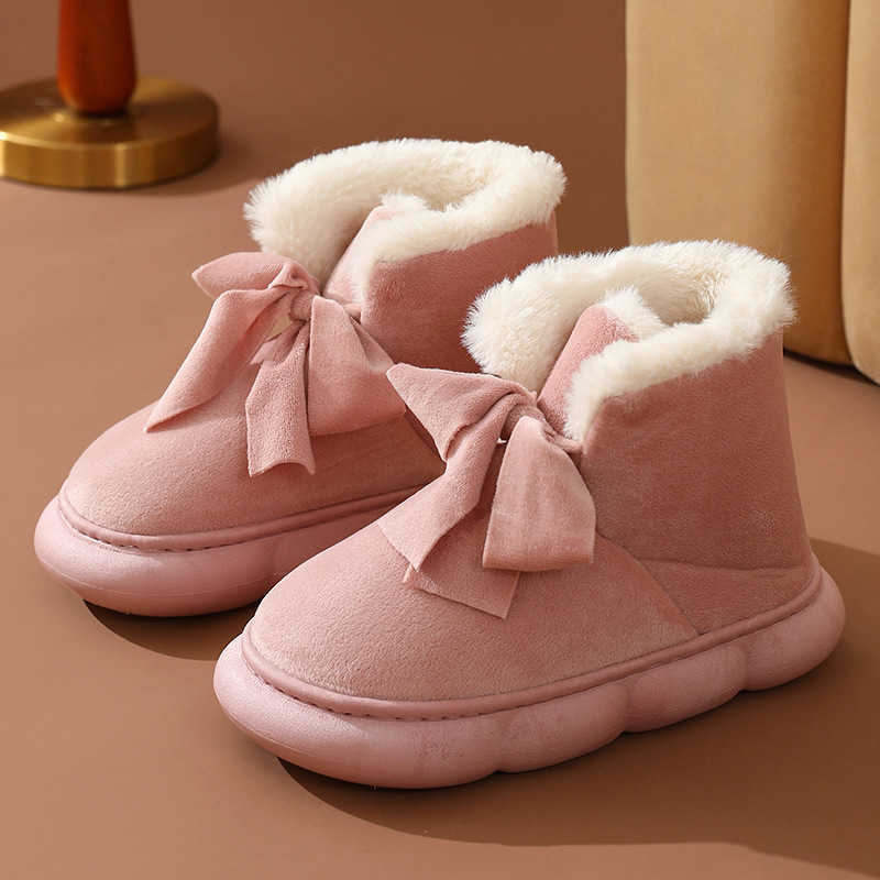 CMM Winter Thick Womens Mid Tube Snow Boots Velvet for Warmth and Anti Slip Thick Bottom Outdoor Short Tube Cotton Shoes