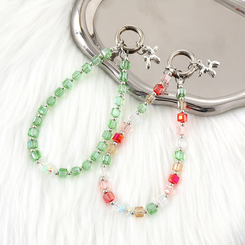 Light luxury new crystal bead pendant, fashionable and versatile case, keychain, hanging accessories, creative phone lanyard