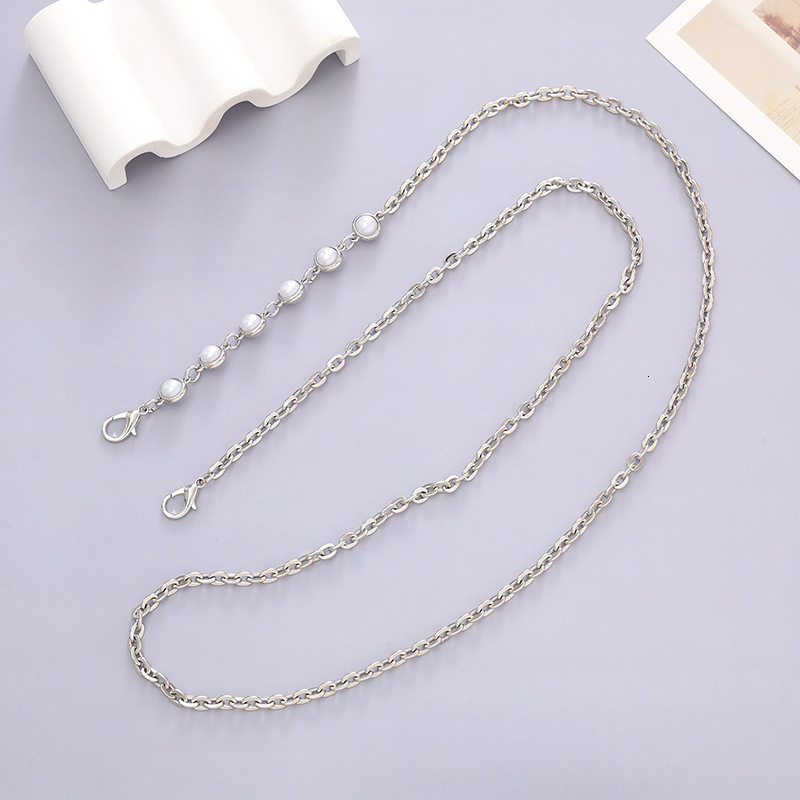 Yilian's new metal pearl crossbody phone case pendant bag chain shoulder strap hanging rope for women