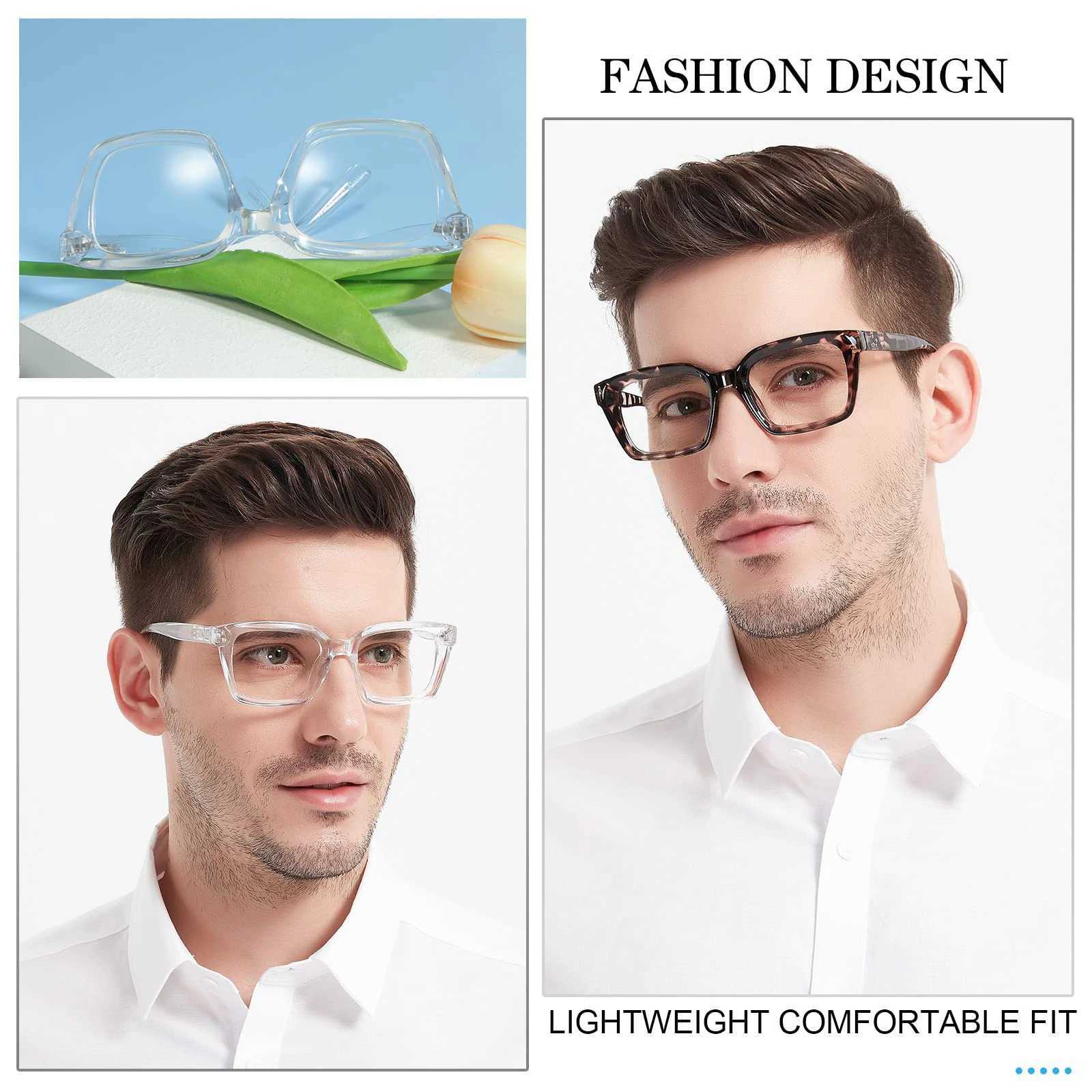MARE AZZURO Retro Square Reading Glasses Mens Anti Glare Magnifying Glasses Large Reader+1.0 1.25 1.5 1.75 2.0 2.25 2.5 2.75 W240906