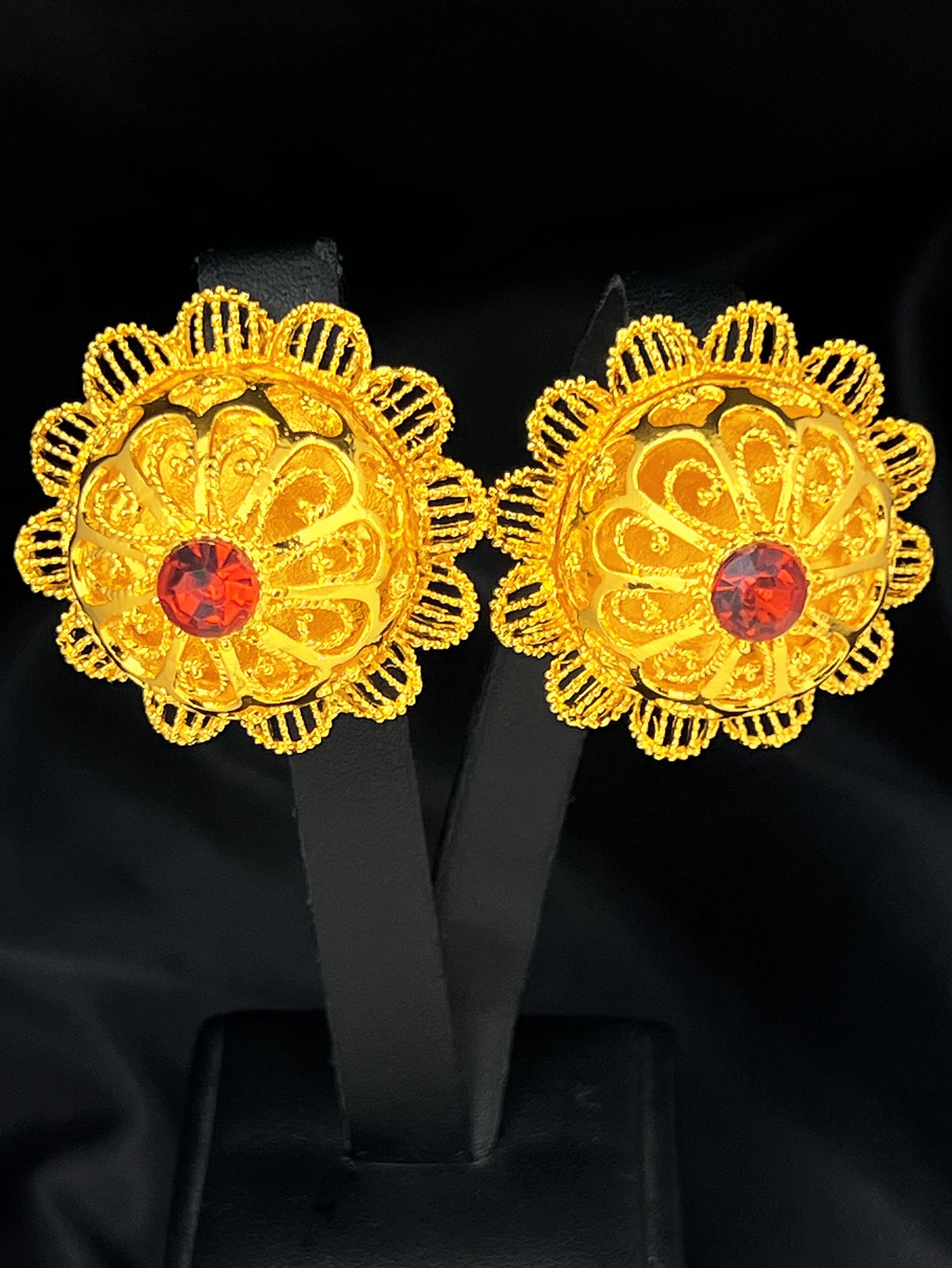 Ethiopian Wedding 24k Gold Color 6pcs Jewelry Sets For Women Dubai Flower Shape Nigerian Necklace Jewellery Set Gift 240826