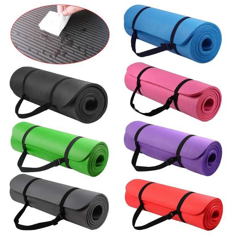1 set of yoga mats used for ultra thick 1cm Pilates fitness mat anti slip exercise mat F2TC W240906