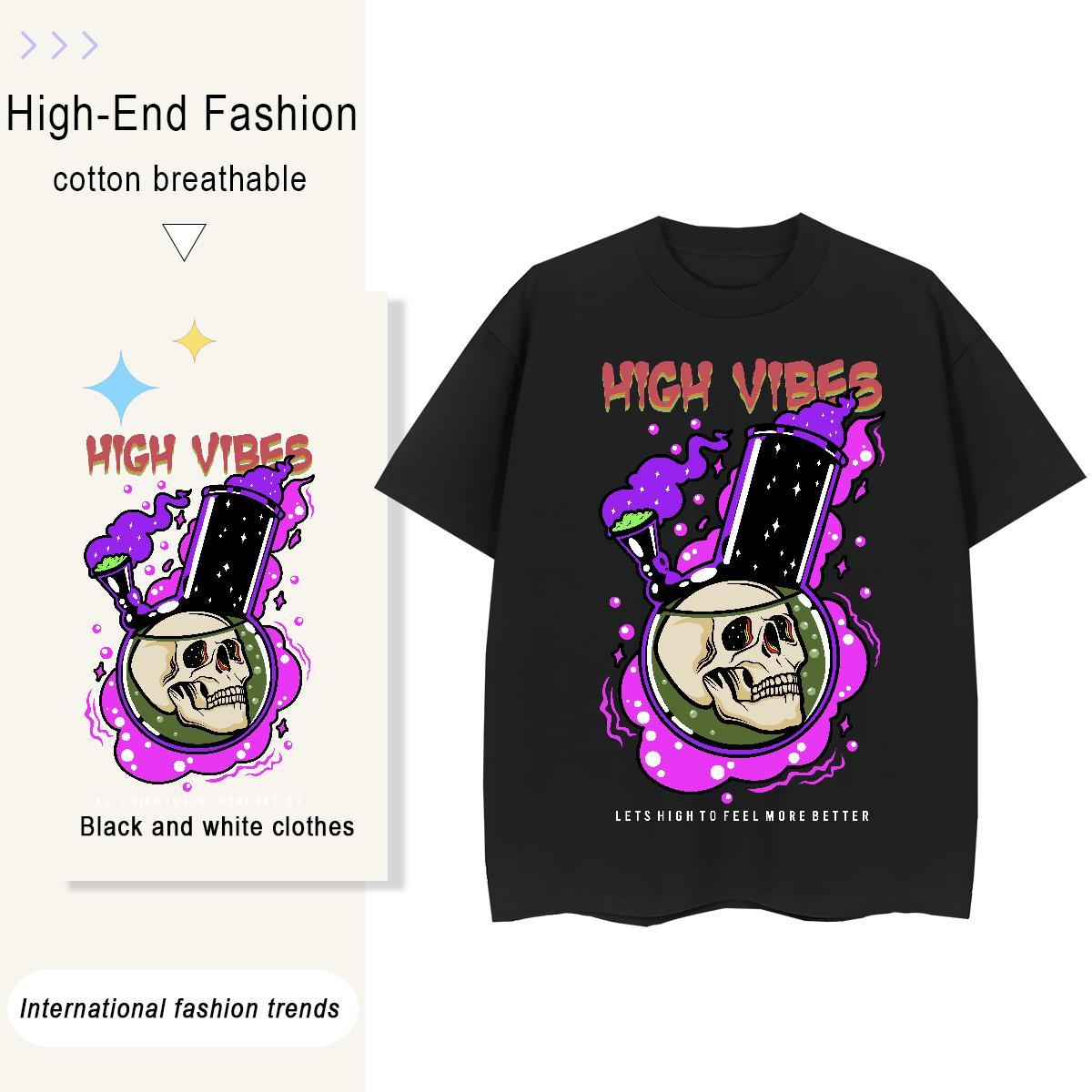 Fashion Casual T-Shirts for Women 230g 100% Cotton Short sleeve Soft Summer Casual skull Woman Tshirt Designer Graphic Top Shirts