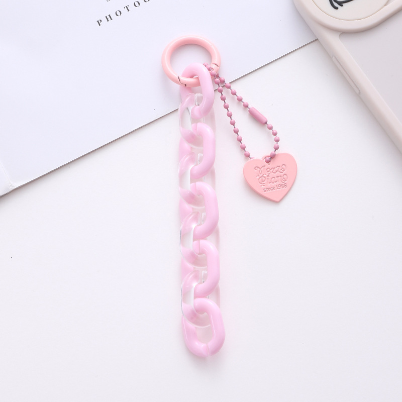 Colorful jelly acrylic chain pendant ins summer love protection cover hanging decoration car keychain