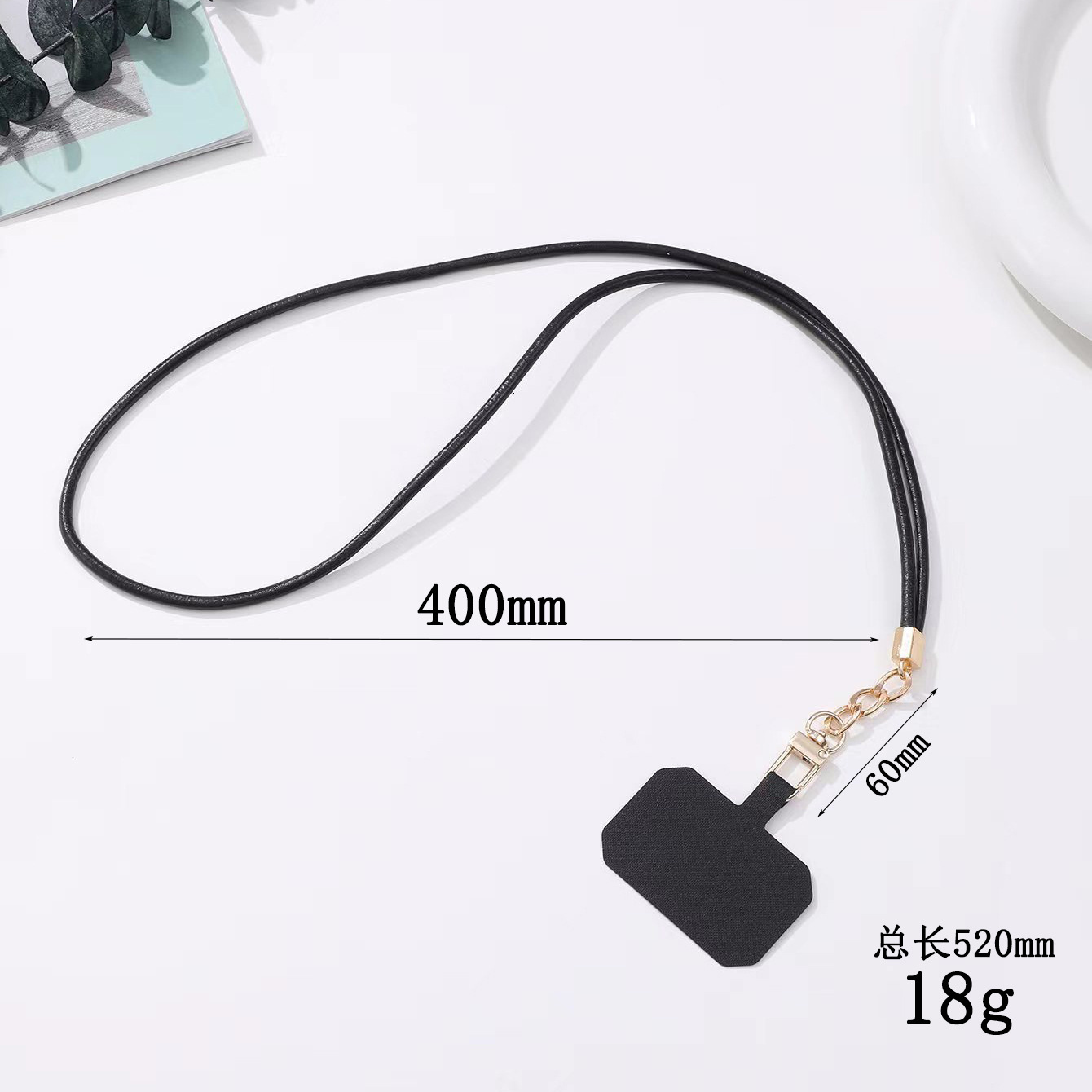 Yilian new long mobile rope simple style hanging neck leather phone chain with card gift