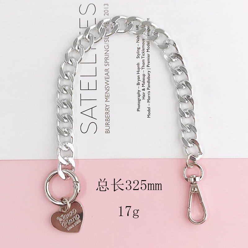 Yilian's new electroplated metal chain DIY phone case material handmade heart-shaped hand-held accessories