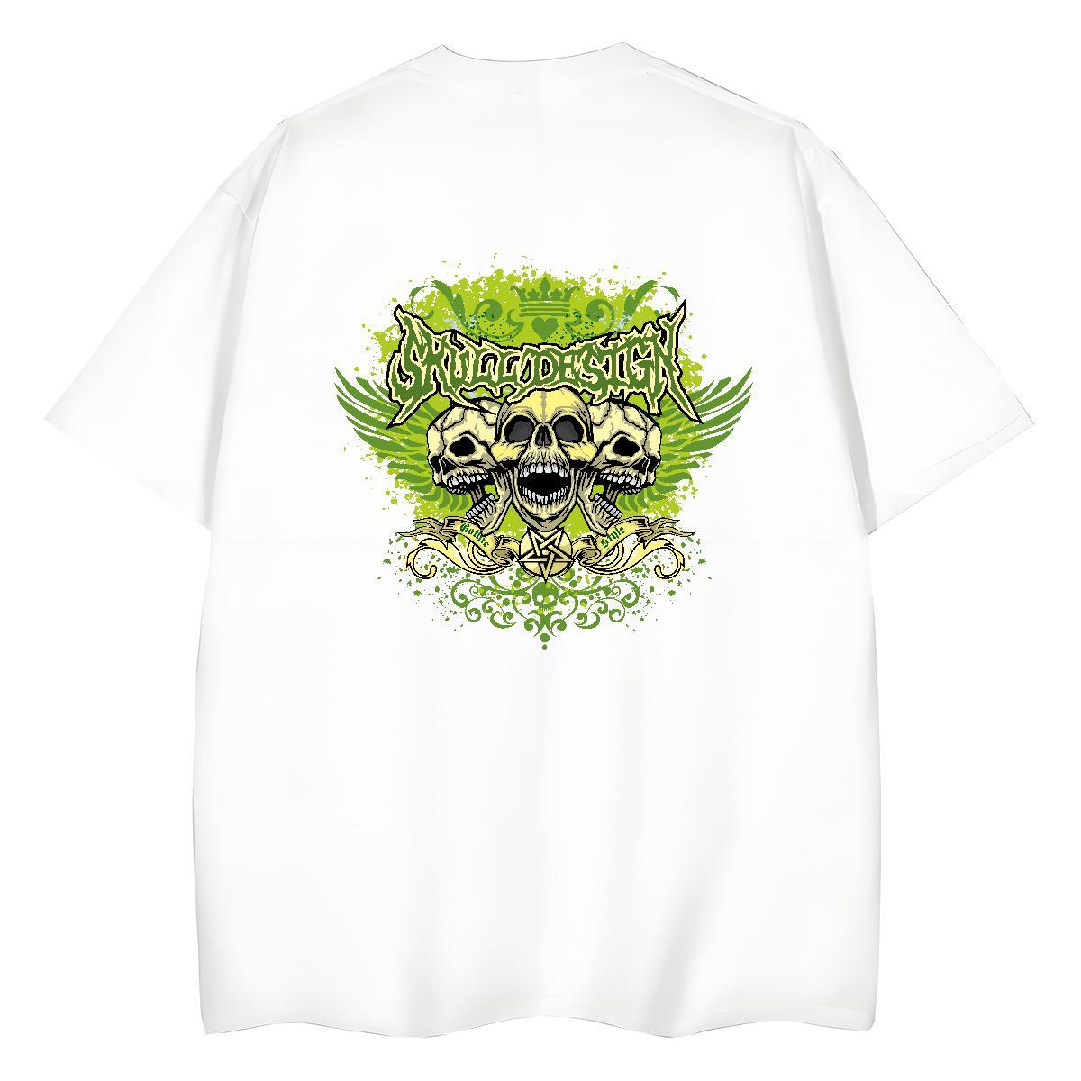 Custom T shirt 100% Cotton 230g Crew Neck Casual Beach skull Women Tees Popular Skull Top Tees