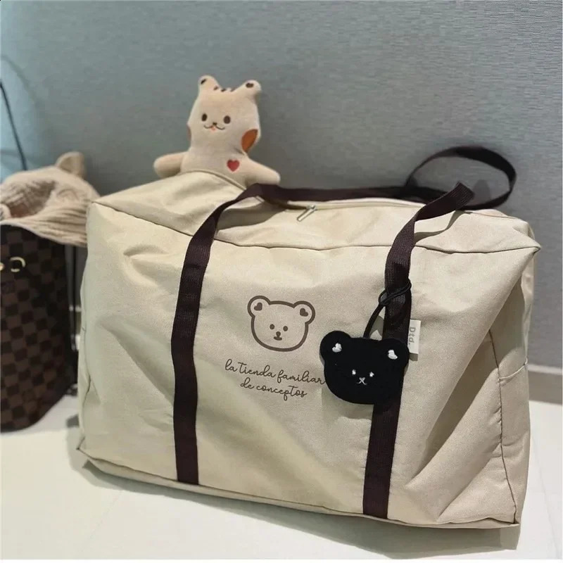 Womens Bag Trend Shopping Bag Womens Bear Quilt Storage Bag Pouch Packaging Bag Womens Large Capacity Export Handbag 240903