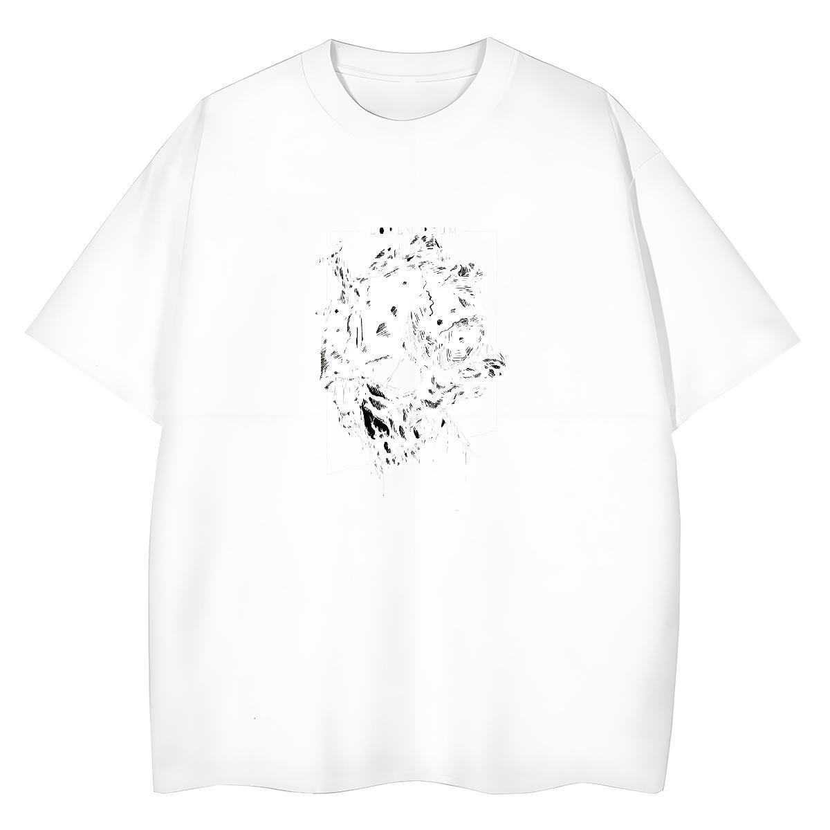 Fashion Casual Women T Shirts 230g Cotton O Neck Short Sleeves Street skull Unisex Tshirts Lady Cartoon Floral Printing Top Shirts
