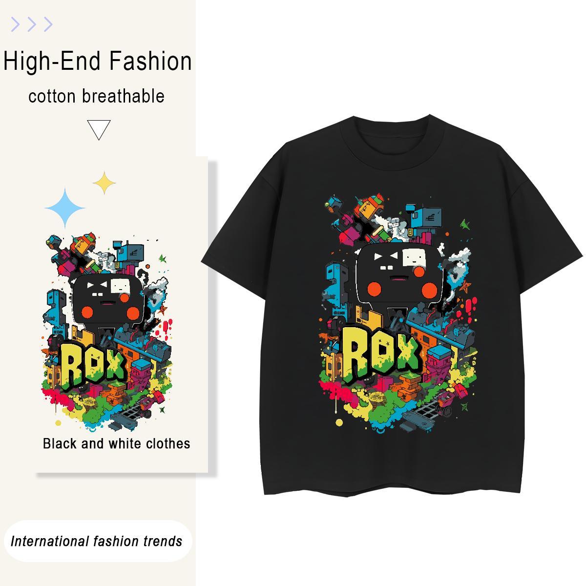 Custom T Shirt For Woman 230g 100% Cotton Breathable Short Sleeve Spring Summer robot Woman Tshirt Designer Nice Skull Clothes