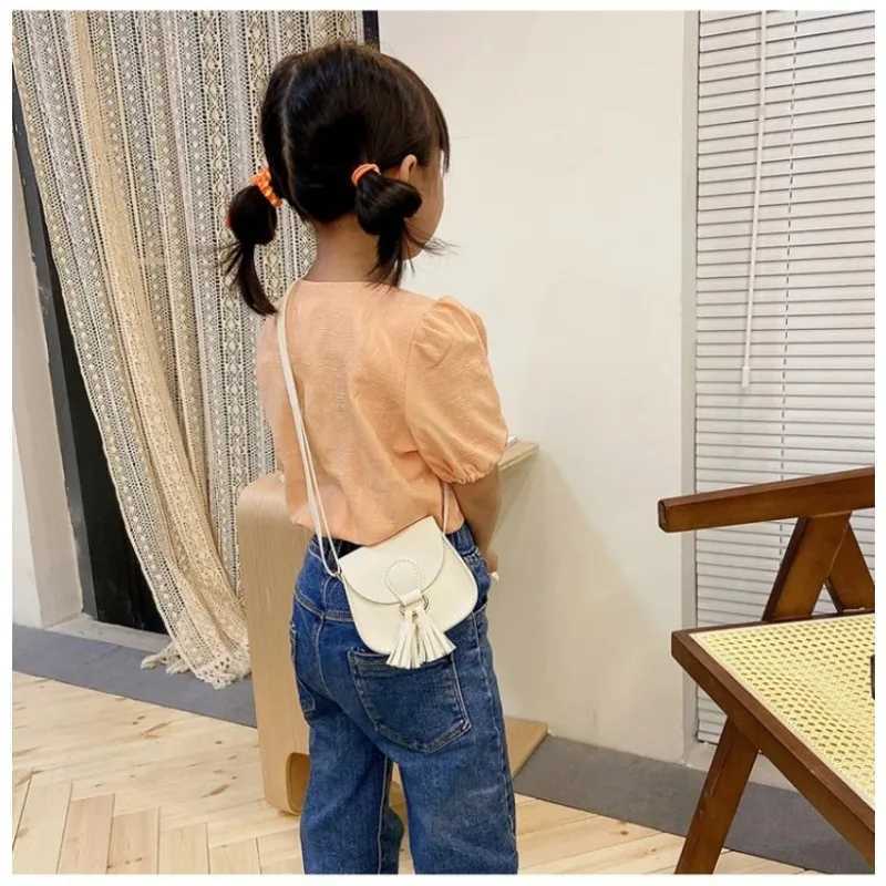 Childrens mini wallet cute little girl tassel cross body bag childrens handbag luxury square bag childrens wallet and handbag W240906