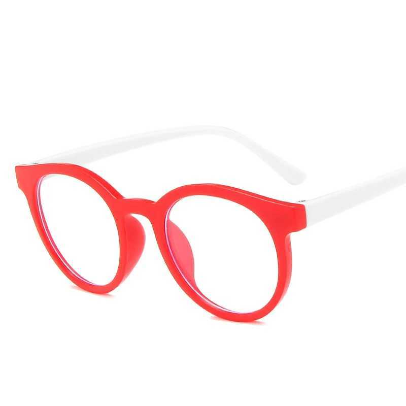 New circular frame anti blue light glass ordinary glass childrens radiation protection childrens computer telephone online course W240906