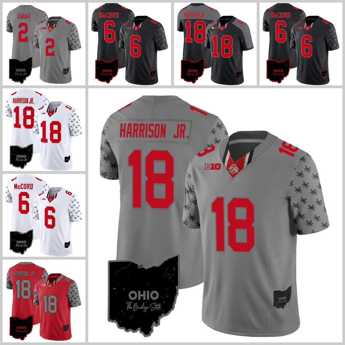 Buckeyes Ohio State College Football Jersey Egbuka Miyan Williams Harrison Jr Josh Proctor Kyle Mccord Henderson Smith style Caleb Downs Stitched Men Women Kids
