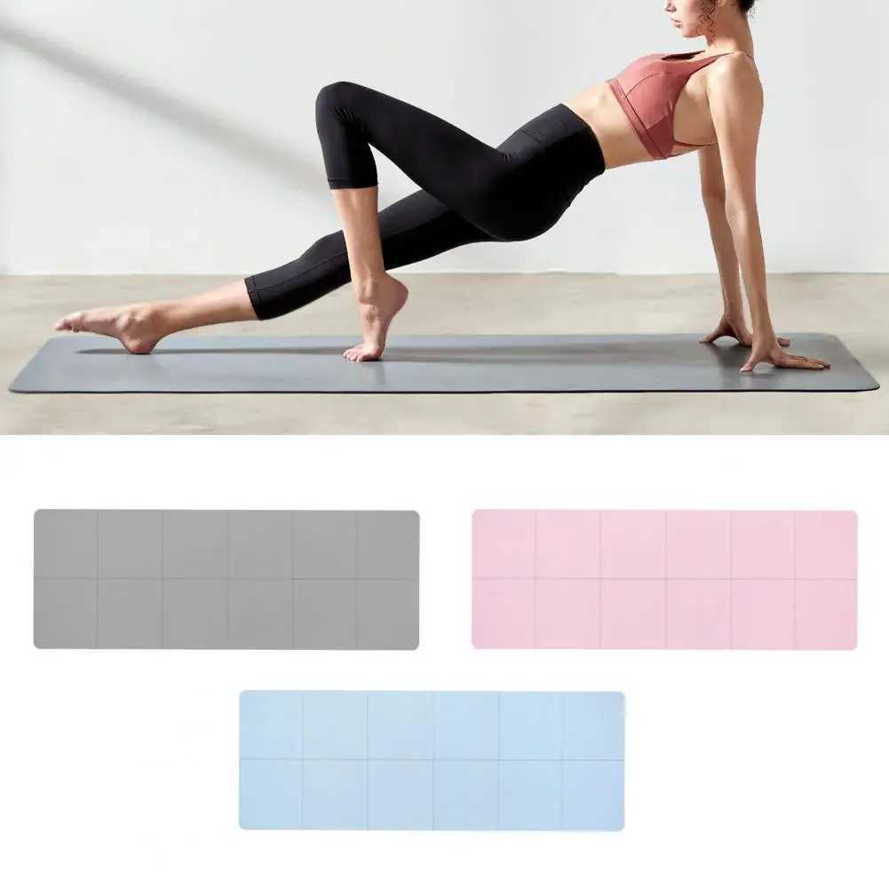 Portable yoga mat with foldable vibration damping sweat absorbing soft and non slip TPE professional indoor exercise mat W240906
