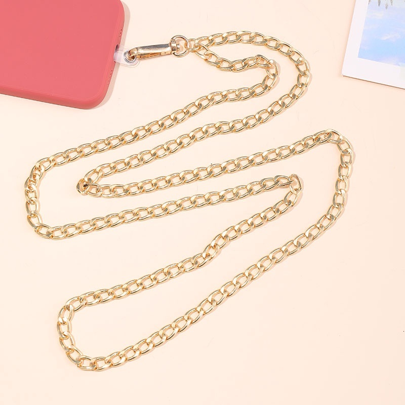 New metal crossbody clip 125cm rope anti drop mobile phone chain neck hanging