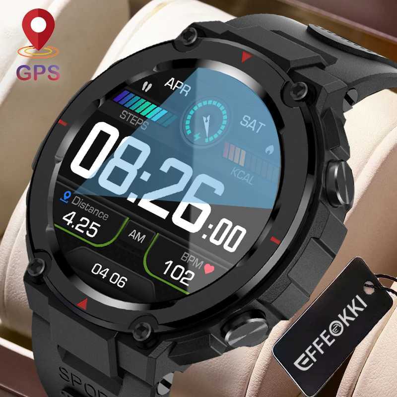 Integrated GPS Smart Watch for Men HD Large Round Screen BT Call Multiple Sport Modes IP68 Waterproof Mens Smartwatch M240907