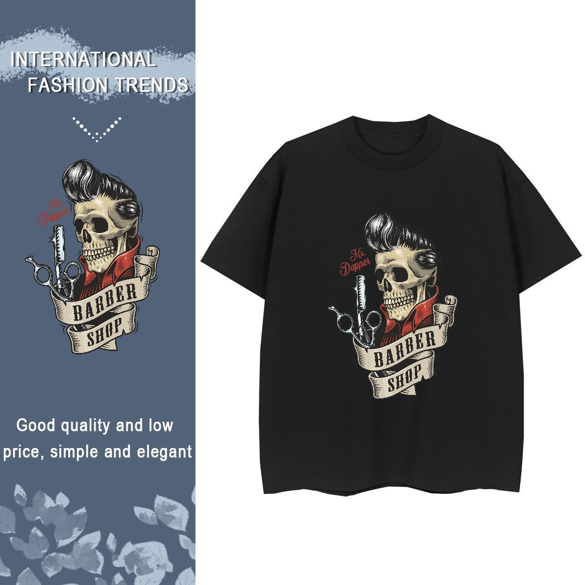 Factory Direct Women T Shirts 230g Cotton Crew Neck Beach skull Women Tees Lady Floral Print Tops Tees
