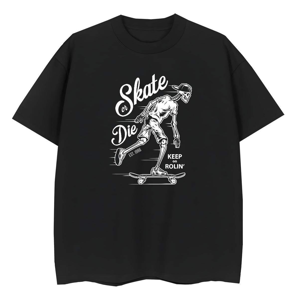 2024 Casual T-Shirts 230g Pure Cotton Crew Neck Hip Hop skull Unisex Tshirts High quality DIY Anime Printed Tees Shirts