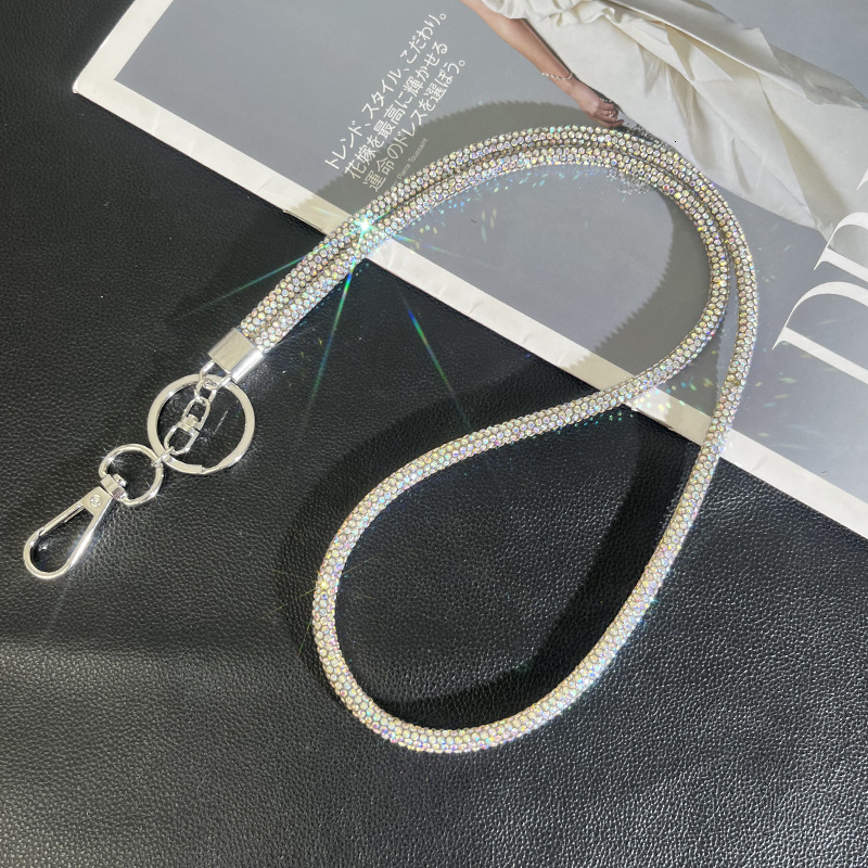 New high-end light luxury rhinestone mobile phone lanyard with inlaid crossbody chain, fashionable and versatile sparkling diamond chain bracelet pend