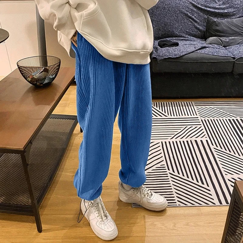 Y2K Man Casual Straight Pants Woman Joggers Clothes Corduroy Streetwear Oversize Trousers Man Korean Streetwear Pants For Men 240905