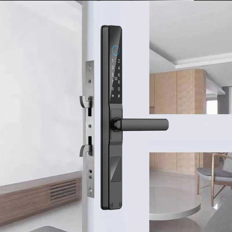 TTLock application IP65 waterproof intelligent fingerprint password RFID lock for sliding frame glass doors CL240920